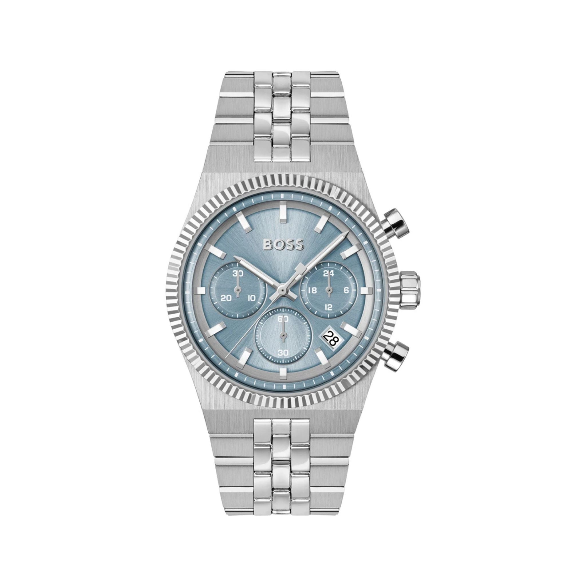 Hugo Boss Candor Blue Dial fluted Bezel Chronograph 1514306