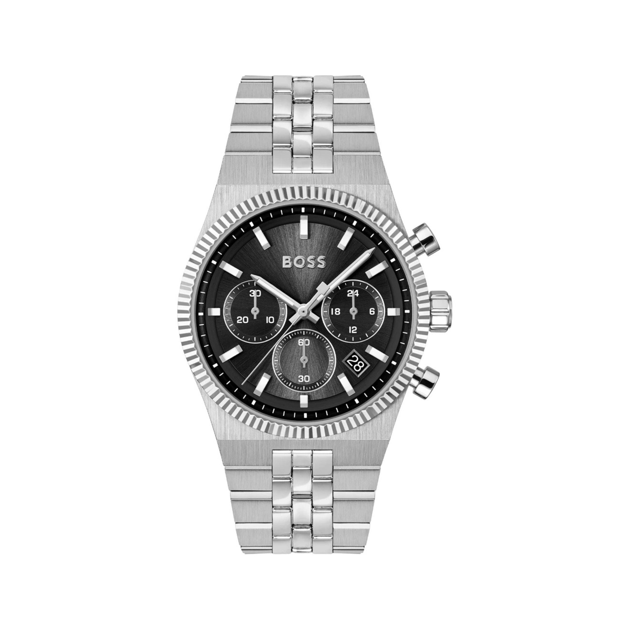 Hugo Boss Candor Black Dial Futed bezel Chronograph 1514307