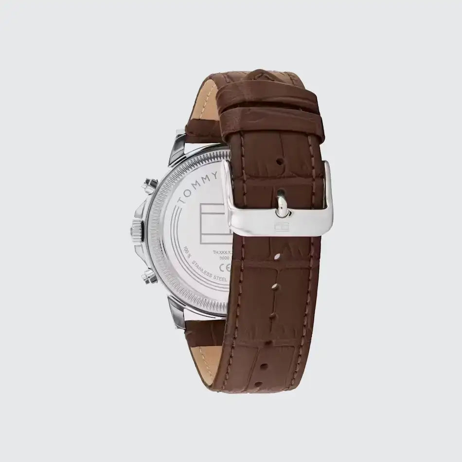 Tommy Hilfiger Stewart Men’s Blue Dial Chronograph Leather Strap Watch 1710629