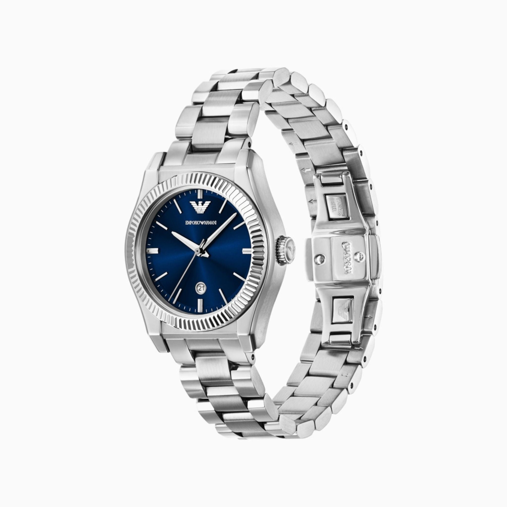 Emporio Armani Stainless Steel Watch Blue Dial AR11717