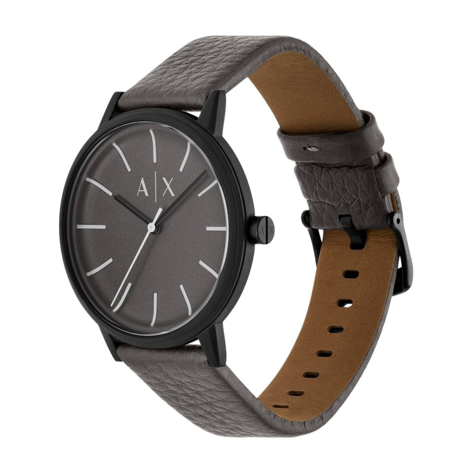 Armani Exchange AX2764 Grey Dial Leather Strap Men's Watch