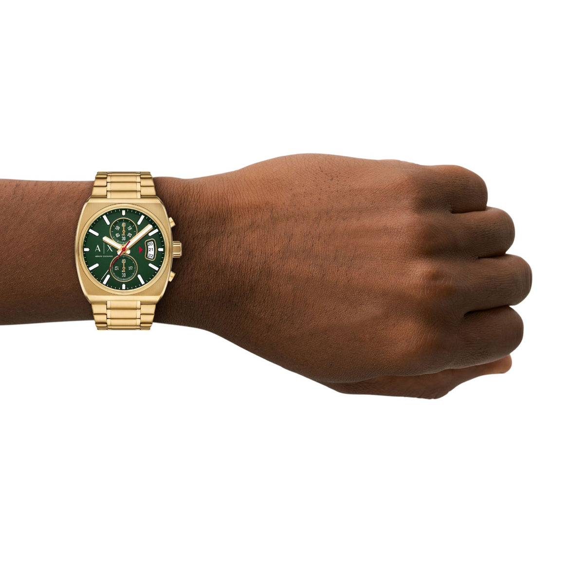 Armani Exchange Gold-Tone Green Dial Chronograph Watch AX2822