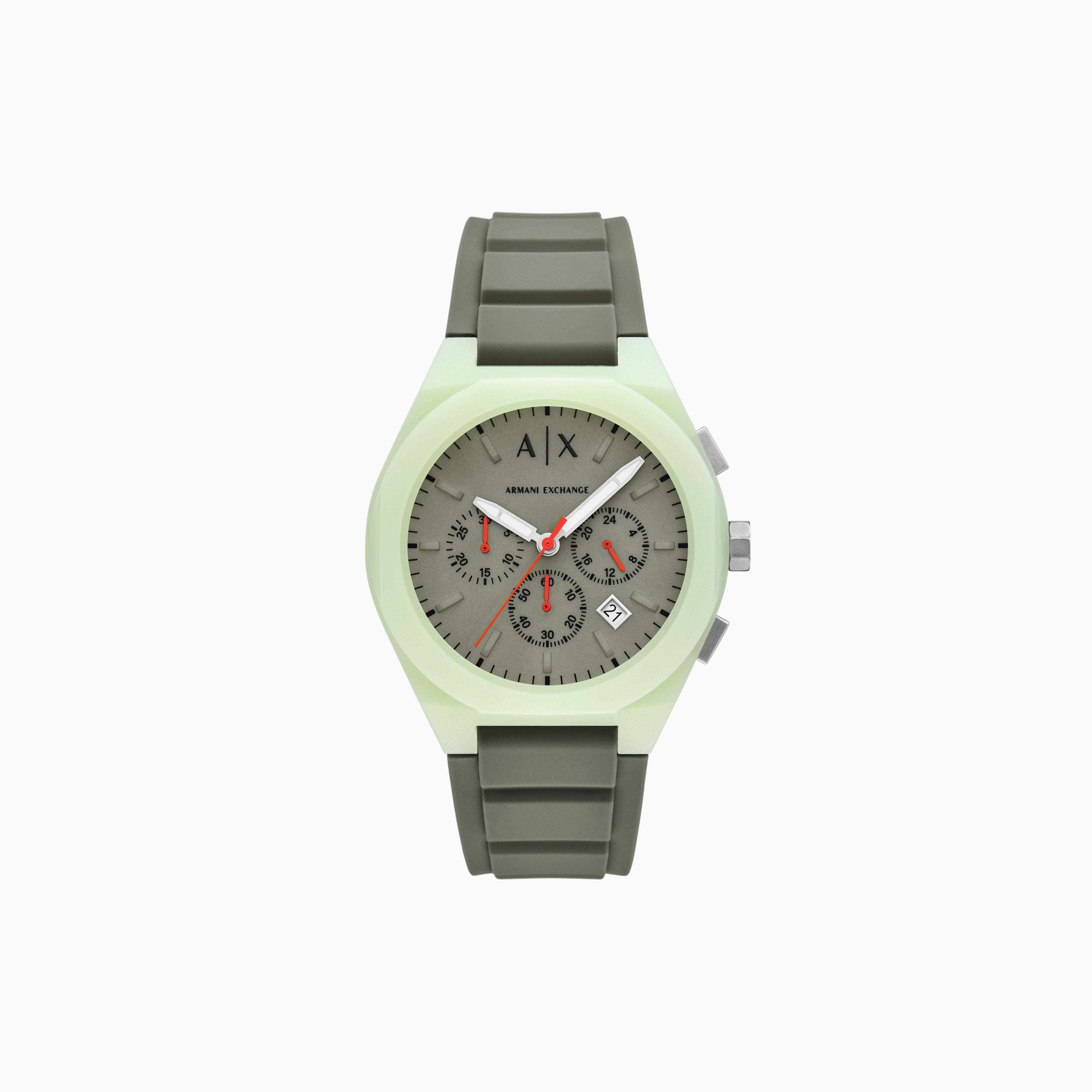 Armani Exchange AX4171 Sync Chronograph Green Silicone Mens Watch