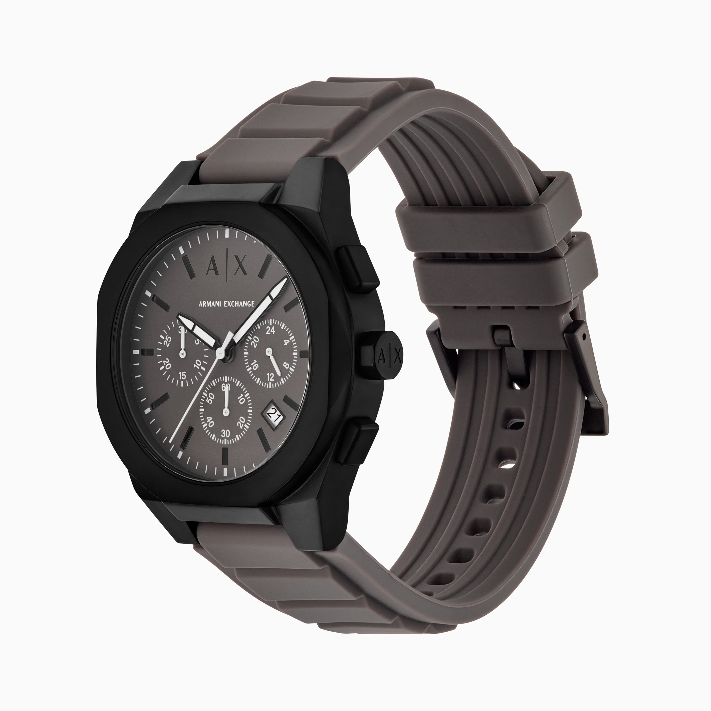 Armani Exchange AX4191 Sync Men's Black Chronograph Grey Silicone Watch