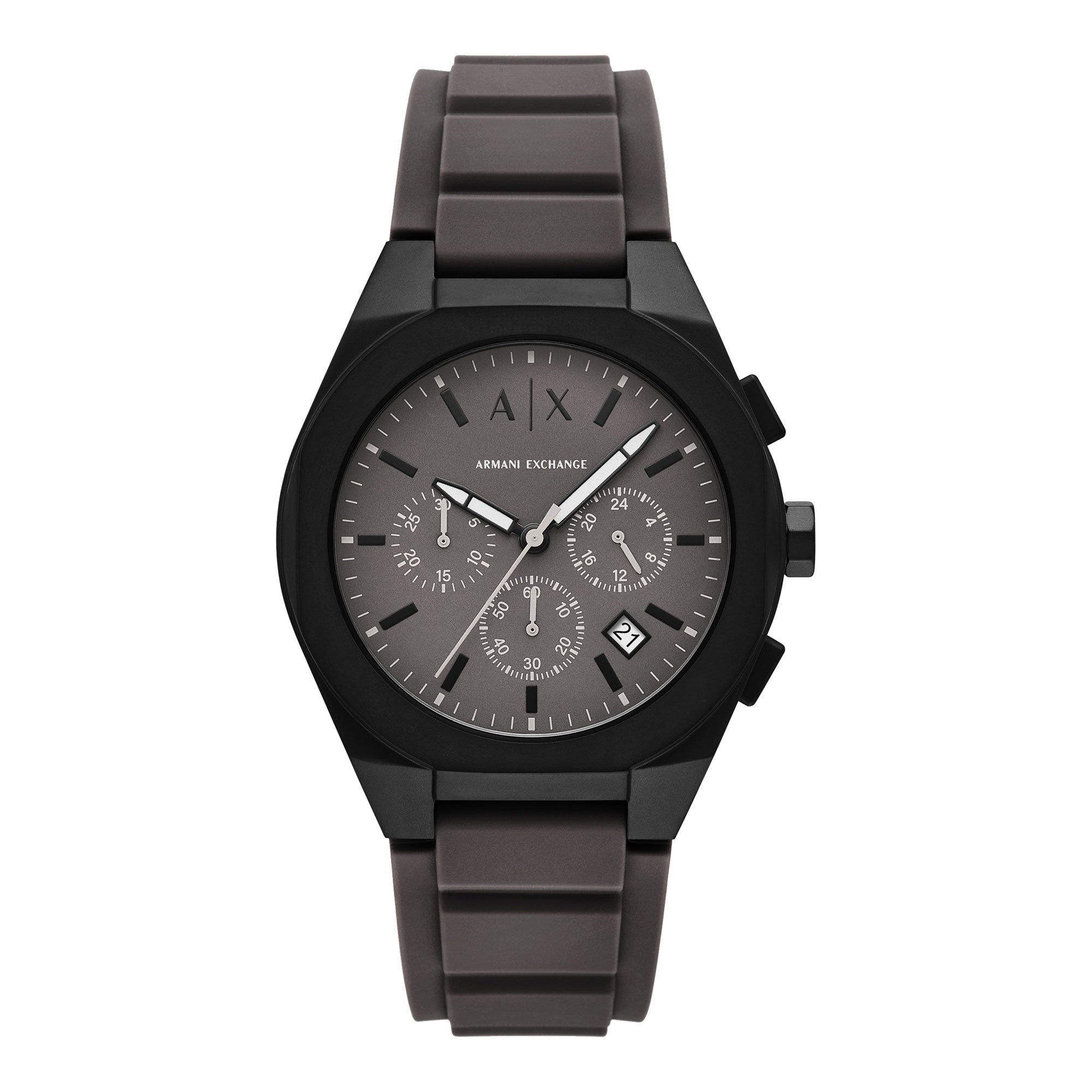 Armani Exchange AX4191 Sync Men's Black Chronograph Grey Silicone Watch