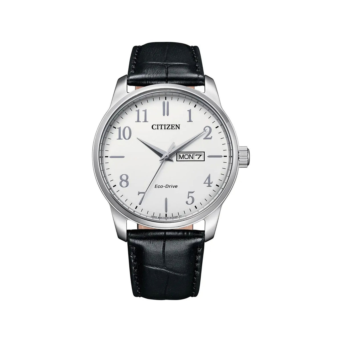 Citizen Chandler Black Leather Day-Date BM8550-14A
