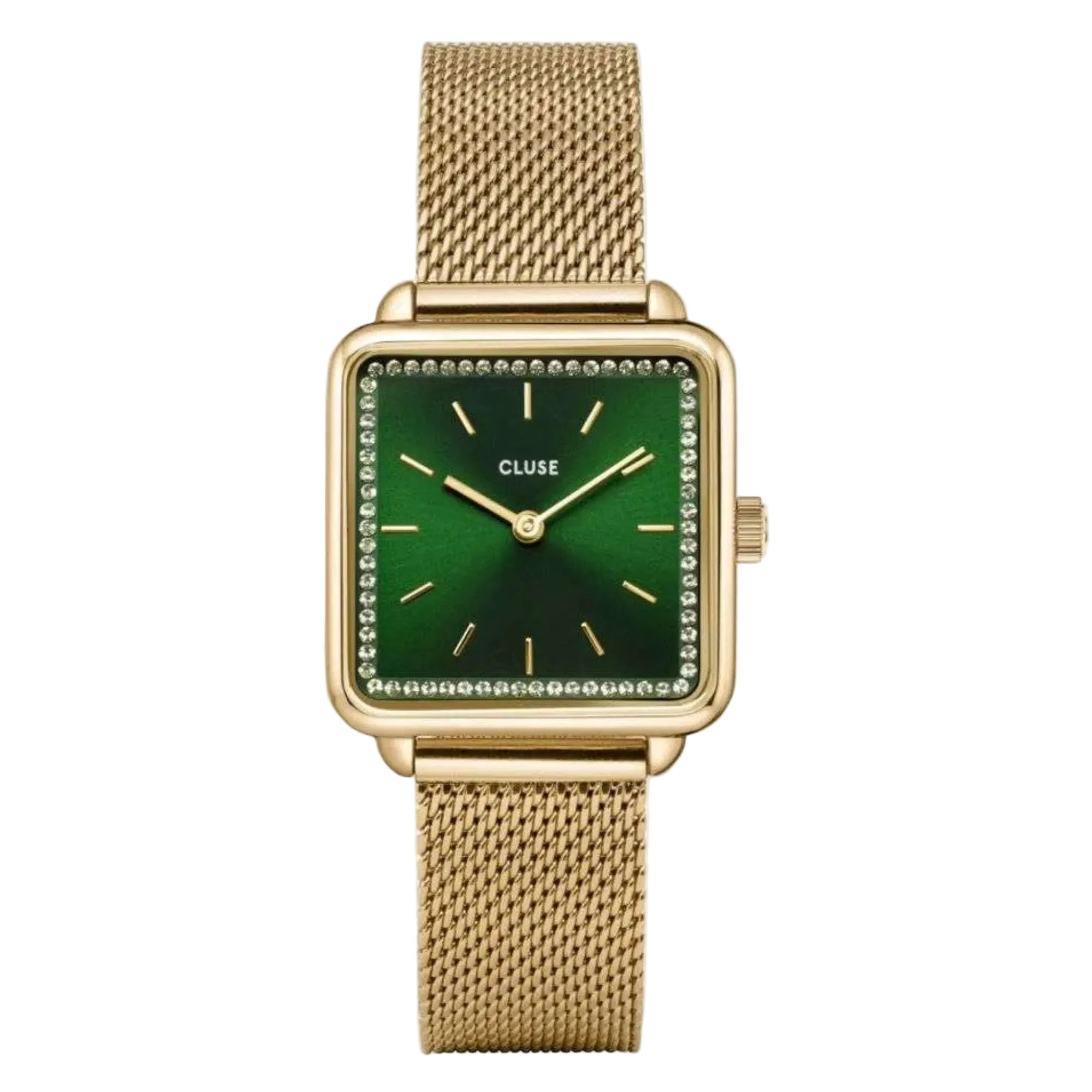Cluse La Tétragone CW10309 Gold Green Ladies Watch