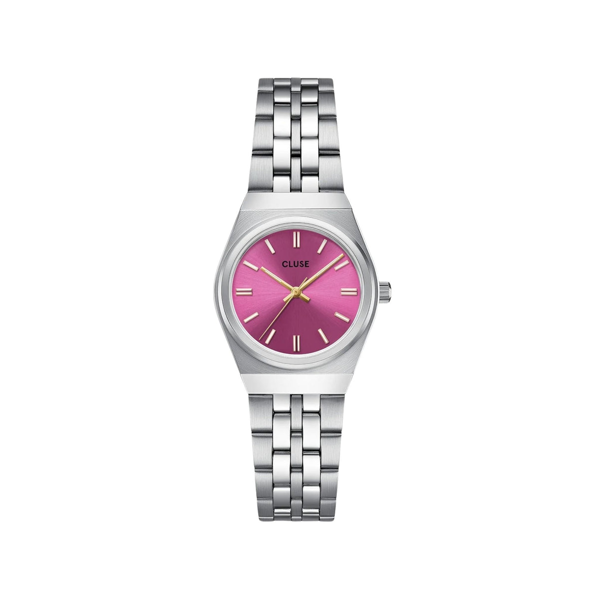 Cluse Retro 70S Mini Watch Steel, Fuchsia, Silver Colour CW16303