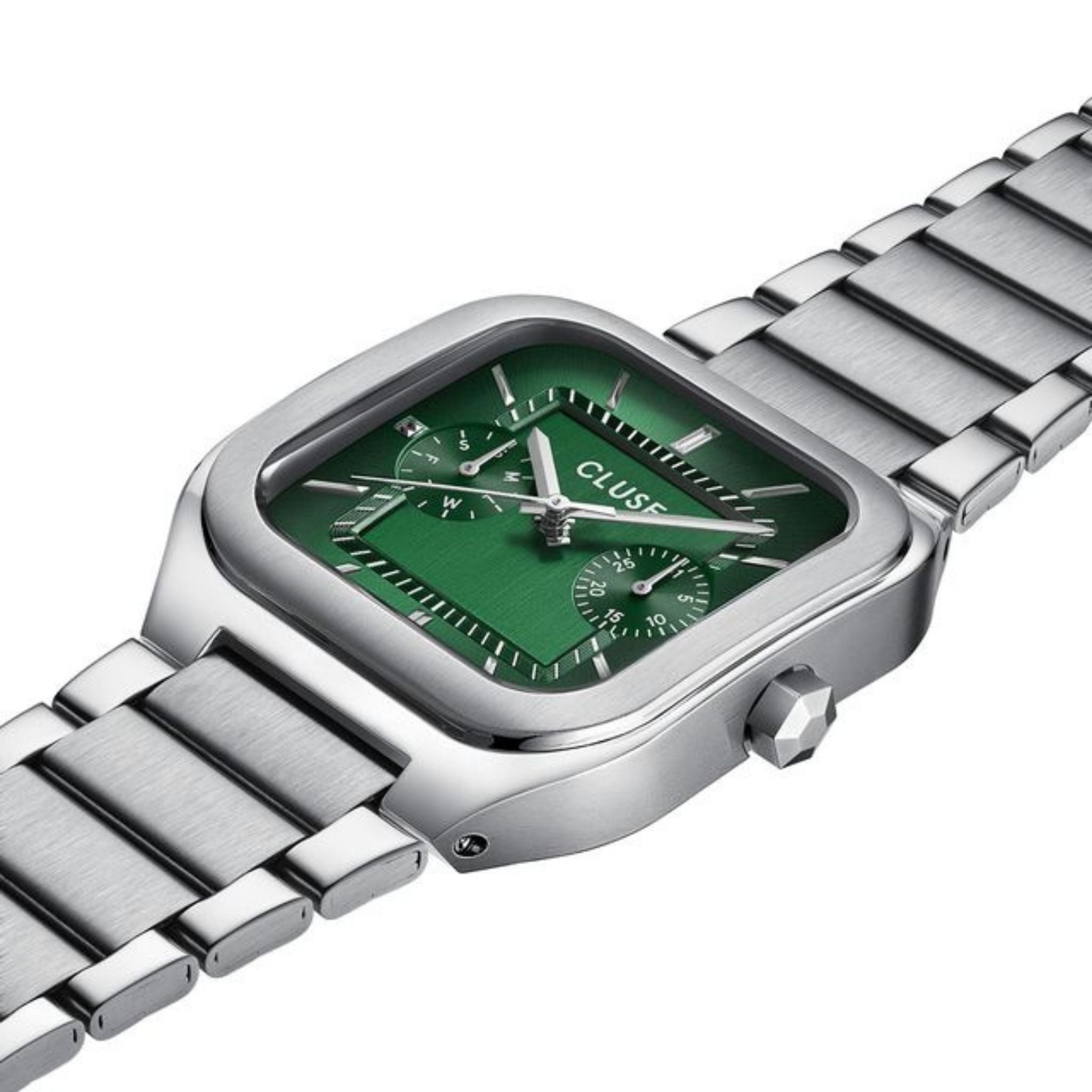 Cluse Quadrus Multifunction Watch, Green Dial CW26202