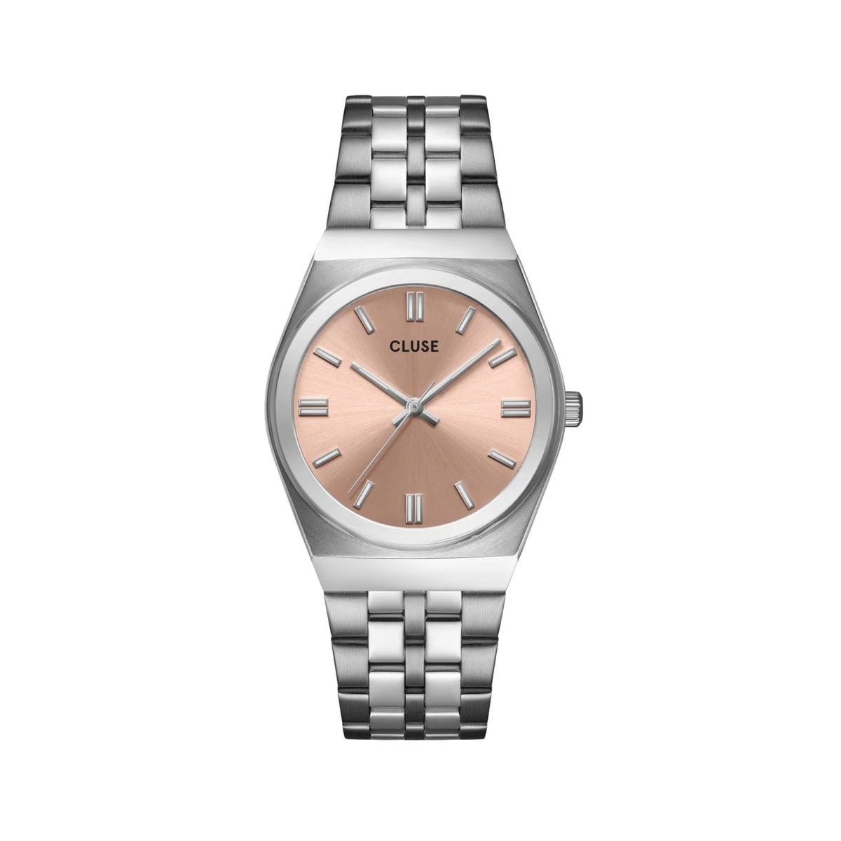 Cluse Retro 70s Watch Steel, Light Salmon, Silver Colour CW35101