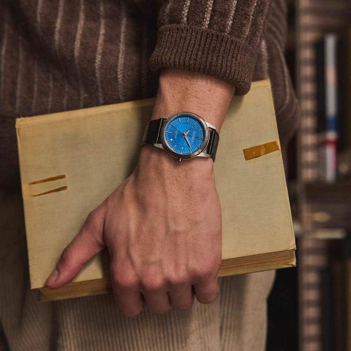 Citizen Rolan Black Leather, Blue FE7130-01L