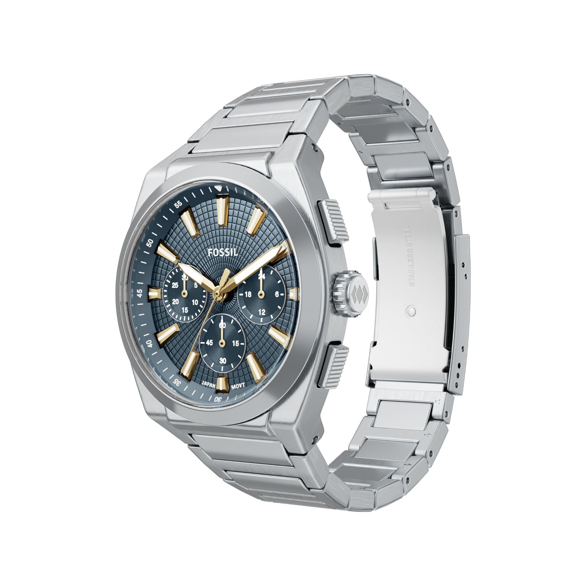 Fossil Everett Silver Blue Dial FS6154