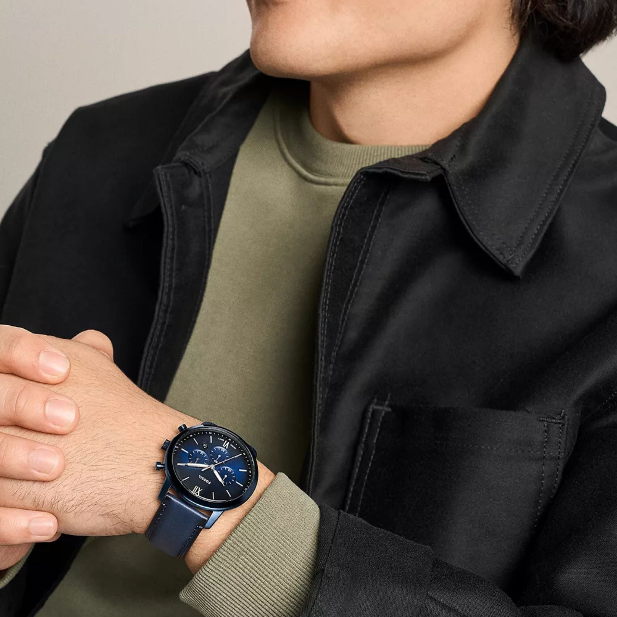 Fossil Neutra Chronograph Navy Leather FS6168