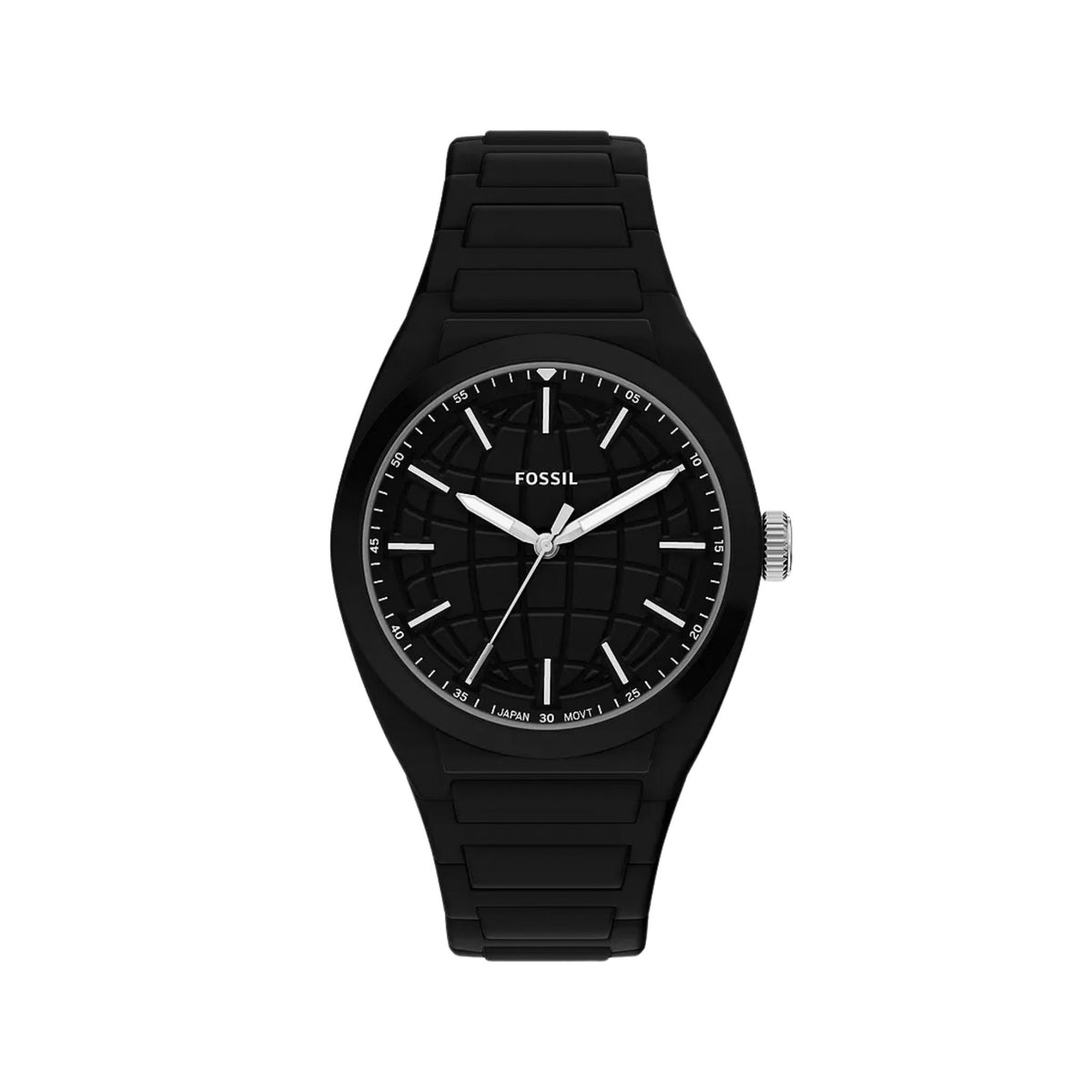 Fossil Everett Black Silicone Watch FS6175