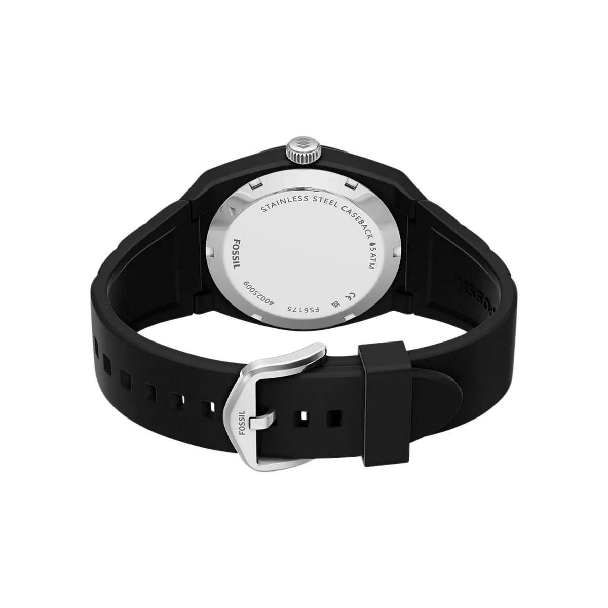 Fossil Everett Black Silicone Watch FS6175