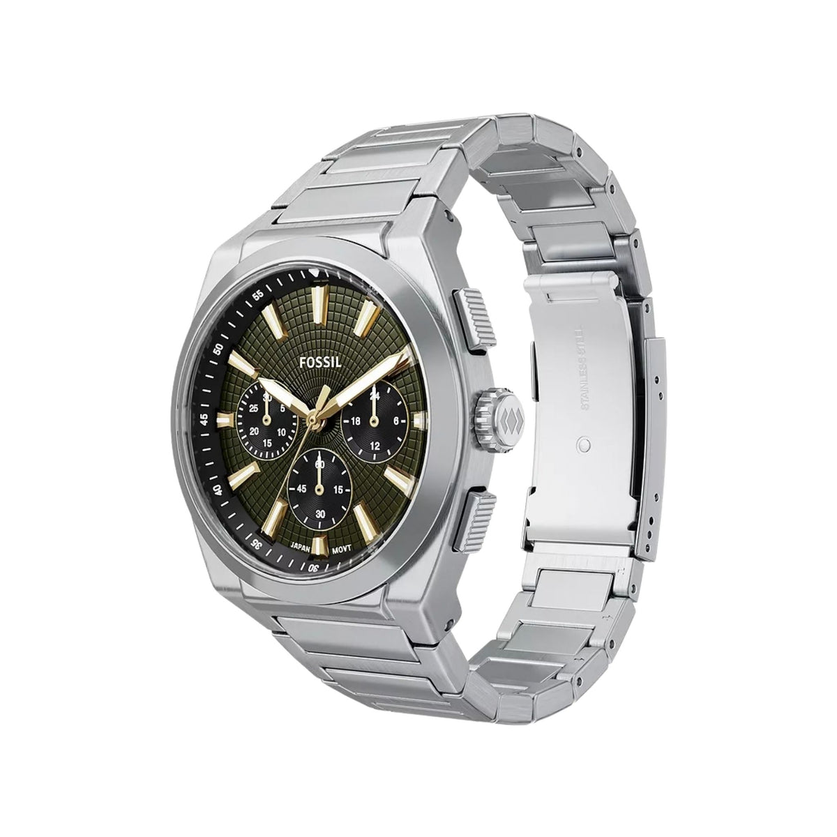 Fossil Everett 44mm Chronograph Stainless Steel Silver-tone FS6183