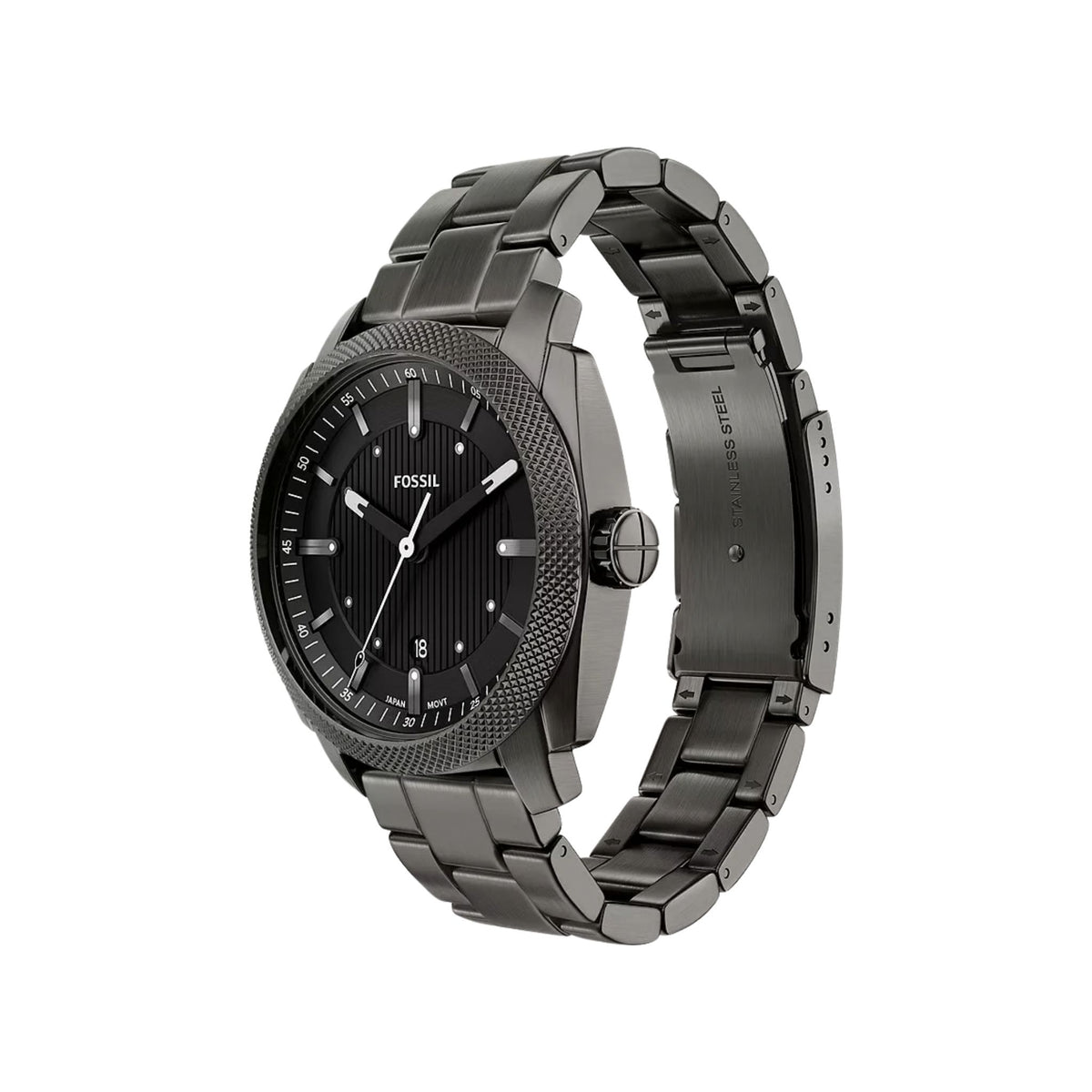 Fossil Machine 41mm Date Smoke Stainless Steel FS6185