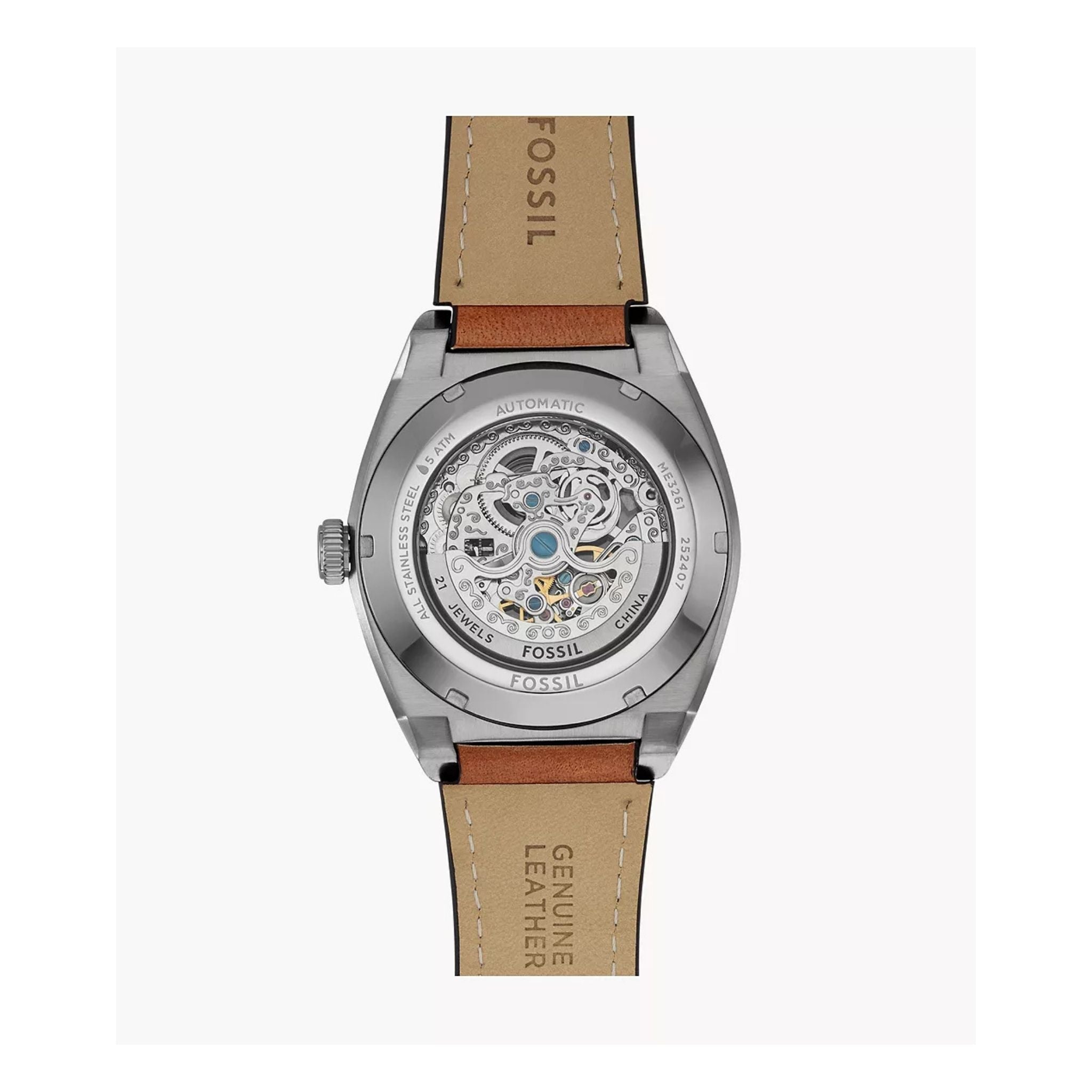 Fossil Everett Automatic Brown Leather ME3261