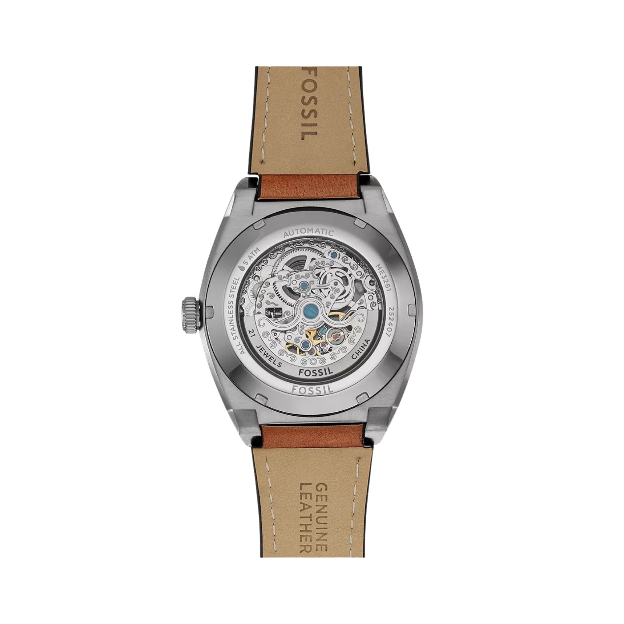 Fossil Everett Automatic Brown Leather ME3261