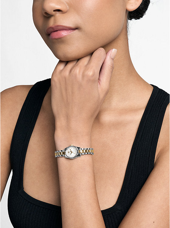 Michael Kors Micro Lexington Pavé Two-Tone Watch MK4903