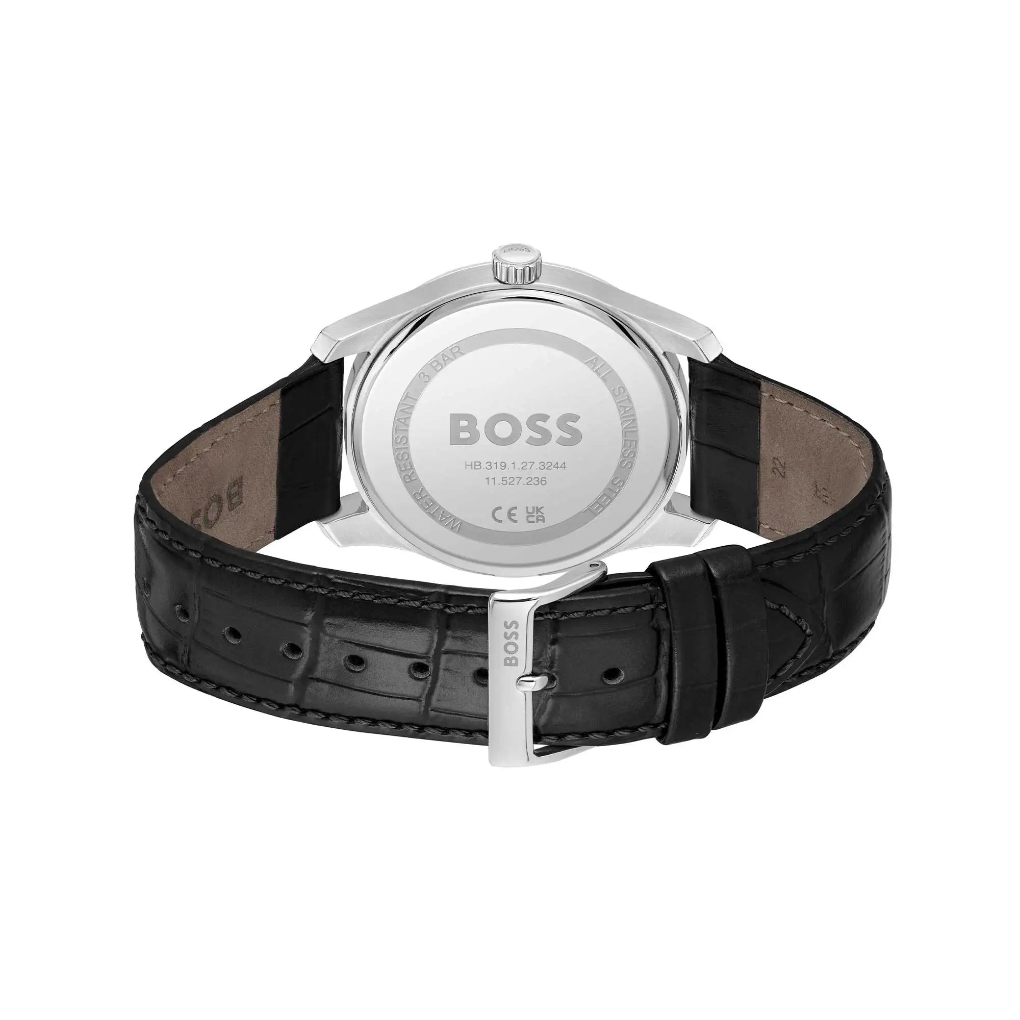 HUGO BOSS Principle Men’s Black Leather Strap Watch 1514122
