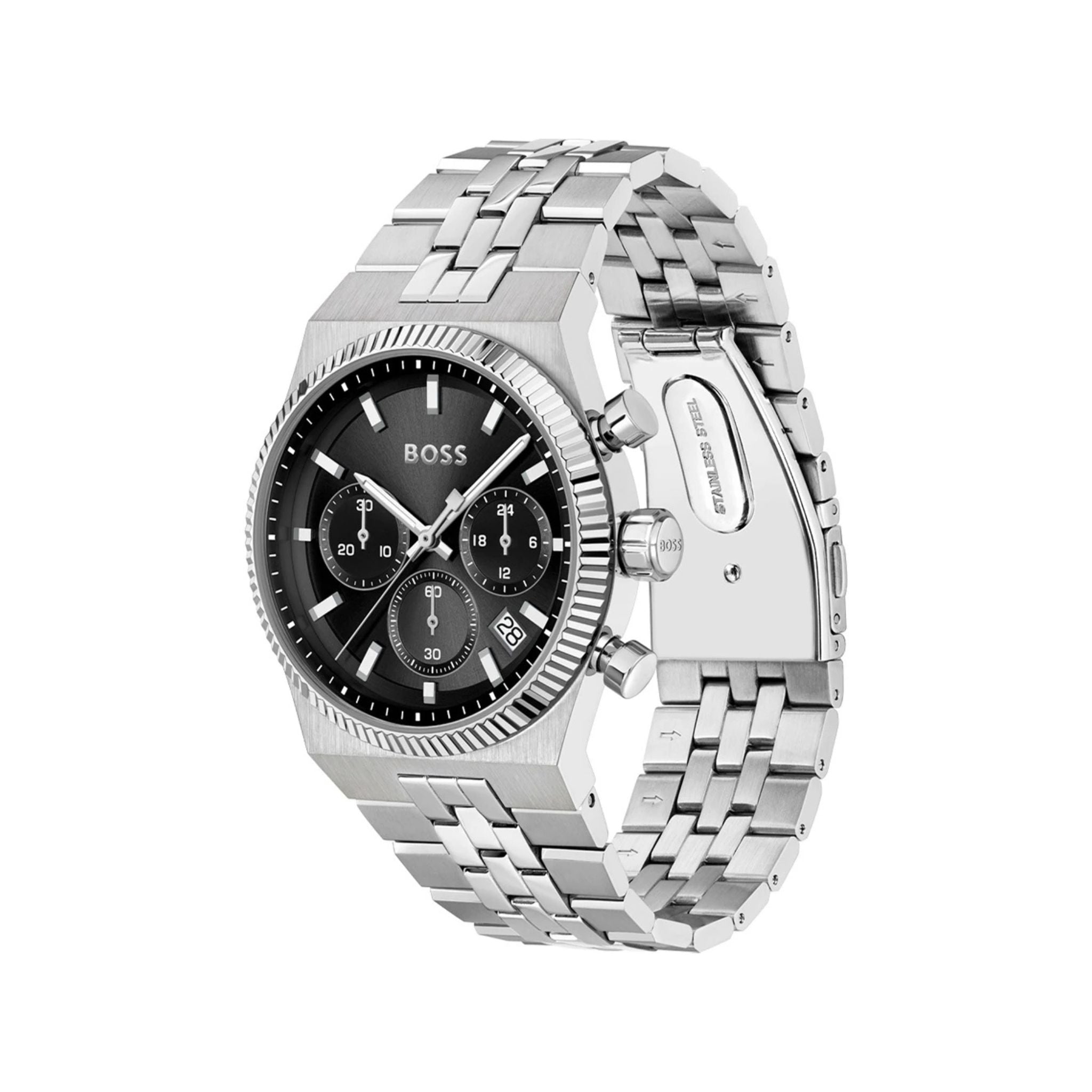 Hugo Boss Candor Black Dial Futed bezel Chronograph 1514307