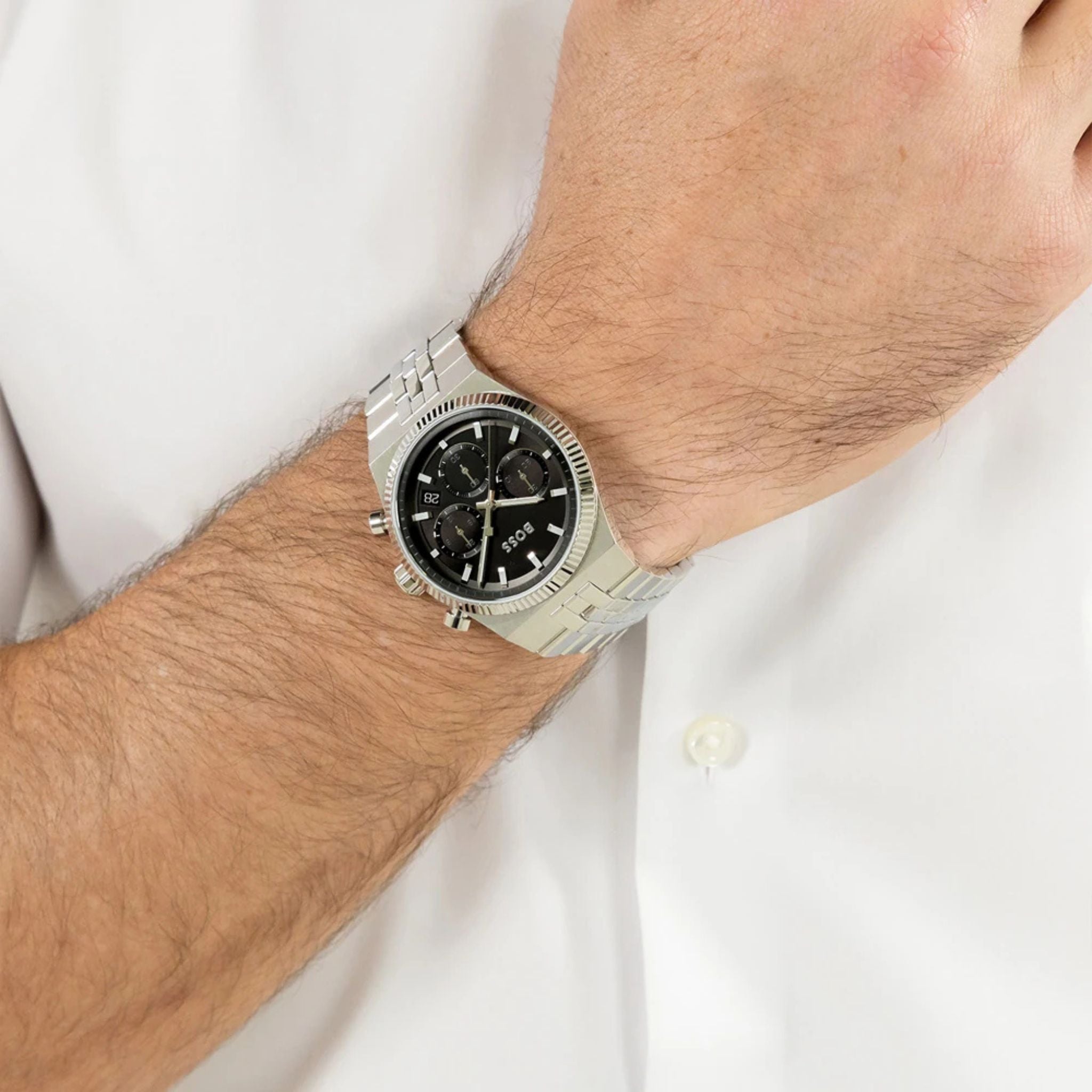 Hugo Boss Candor Black Dial Futed bezel Chronograph 1514307