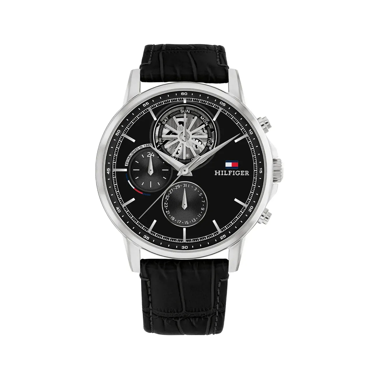 Tommy Hilfiger 1710605 Stewart Black Leather Men’s Watch