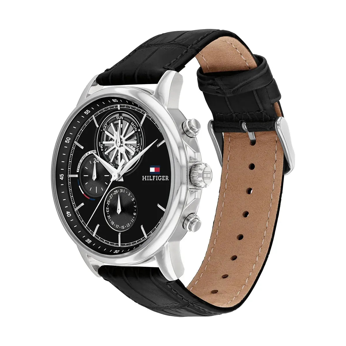 Tommy Hilfiger 1710605 Stewart Black Leather Men’s Watch