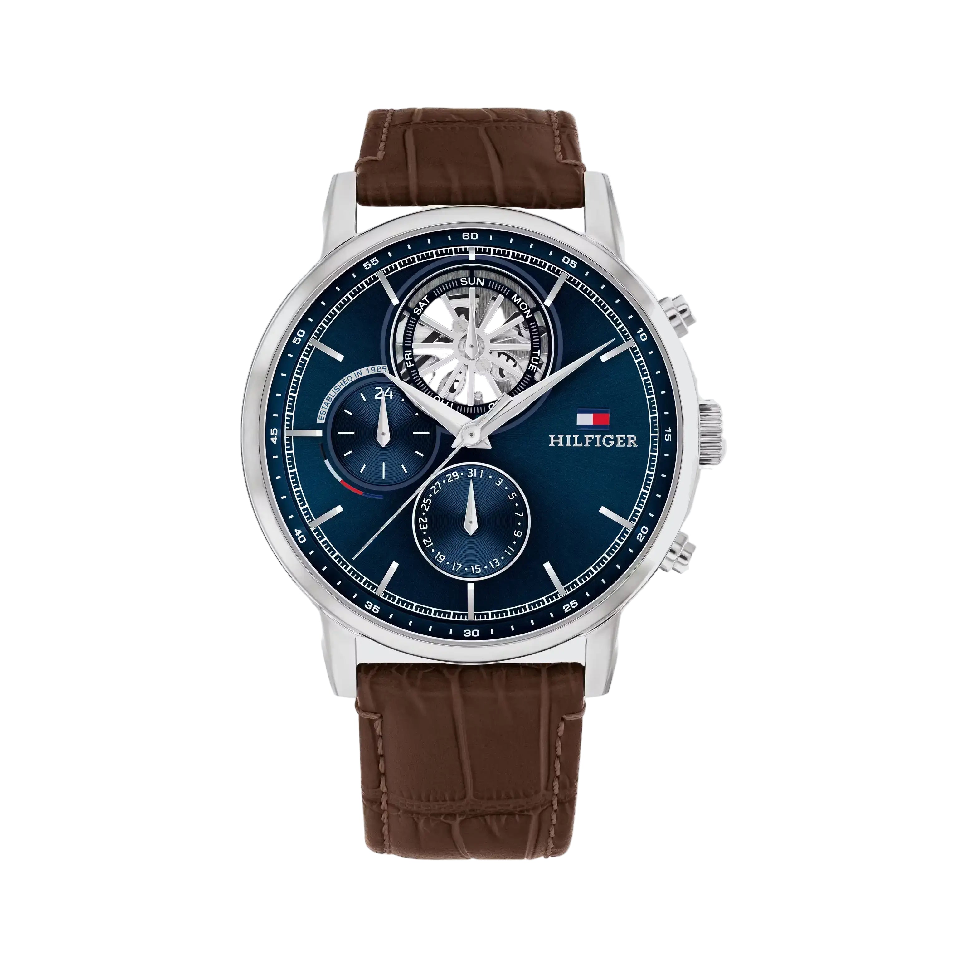 Tommy Hilfiger Stewart Men’s Blue Dial Chronograph Leather Strap Watch 1710629