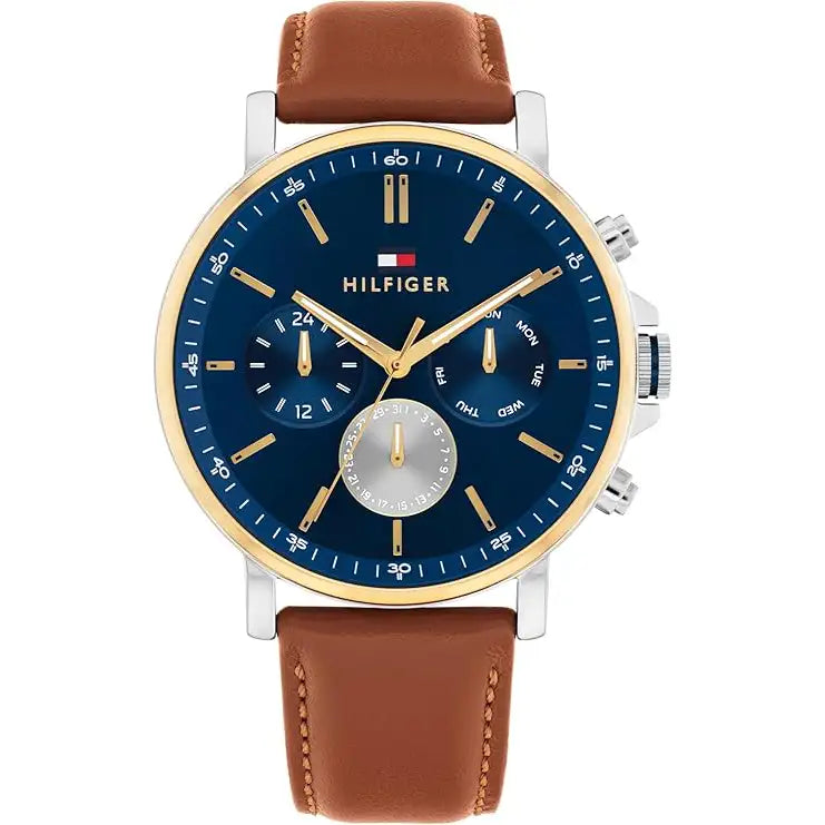 Tommy Hilfiger Tyson Men’s Blue Dial Multifunction Leather Strap Watch 1710703
