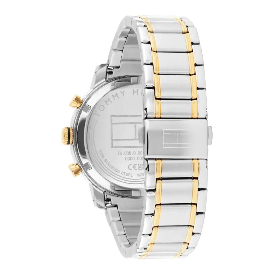 Tommy Hilfiger Men's Two-Tone Black Dial Watch 1710729