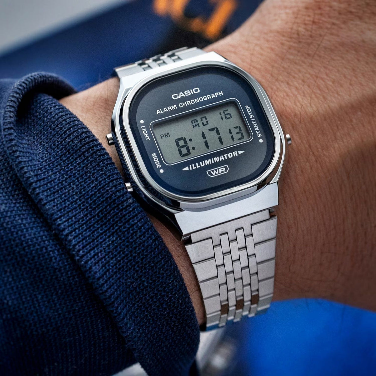 Casio Vintage Digital Silver, Blue A140WE-2AEF