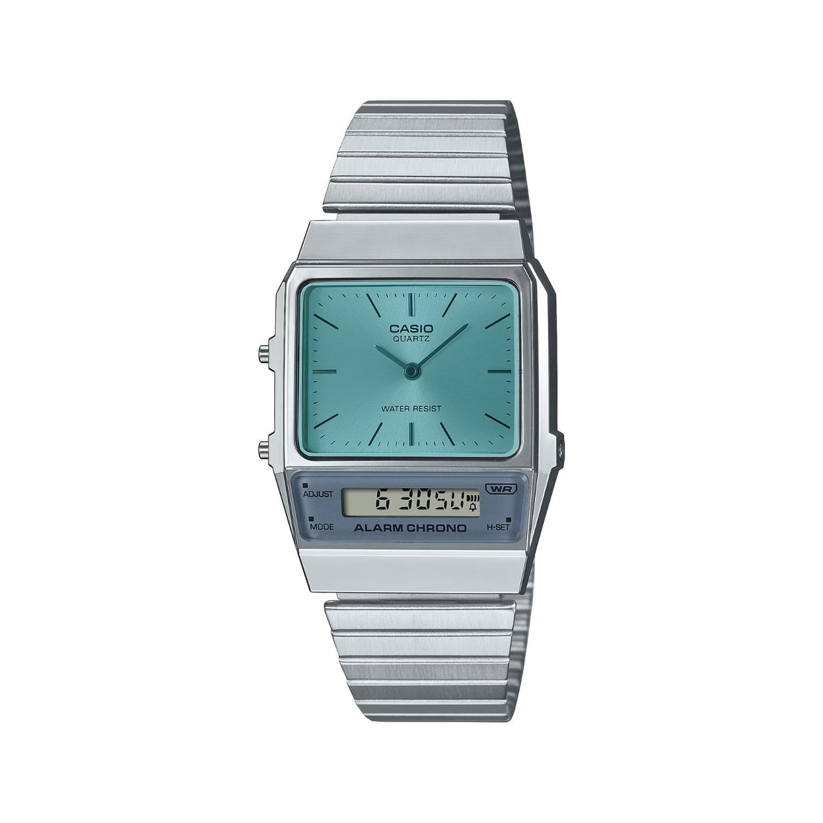 Casio Vintage Dual Display Silver-tone, Blue AQ-800EC-2AEF
