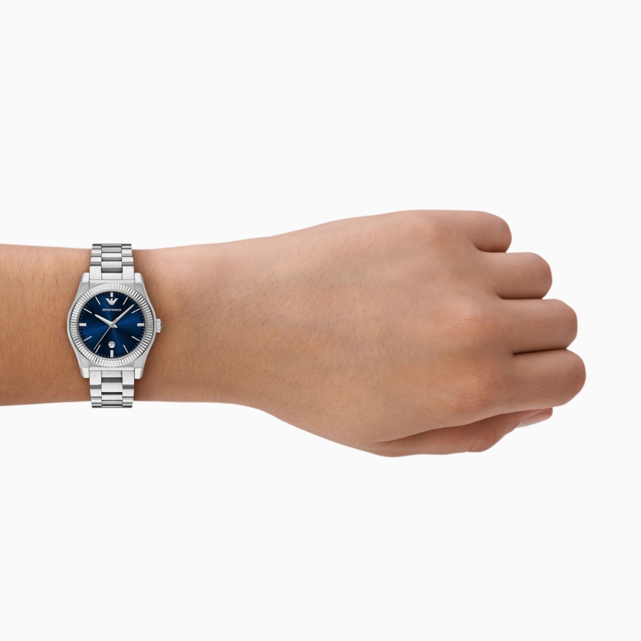 Emporio Armani Stainless Steel Watch Blue Dial AR11717
