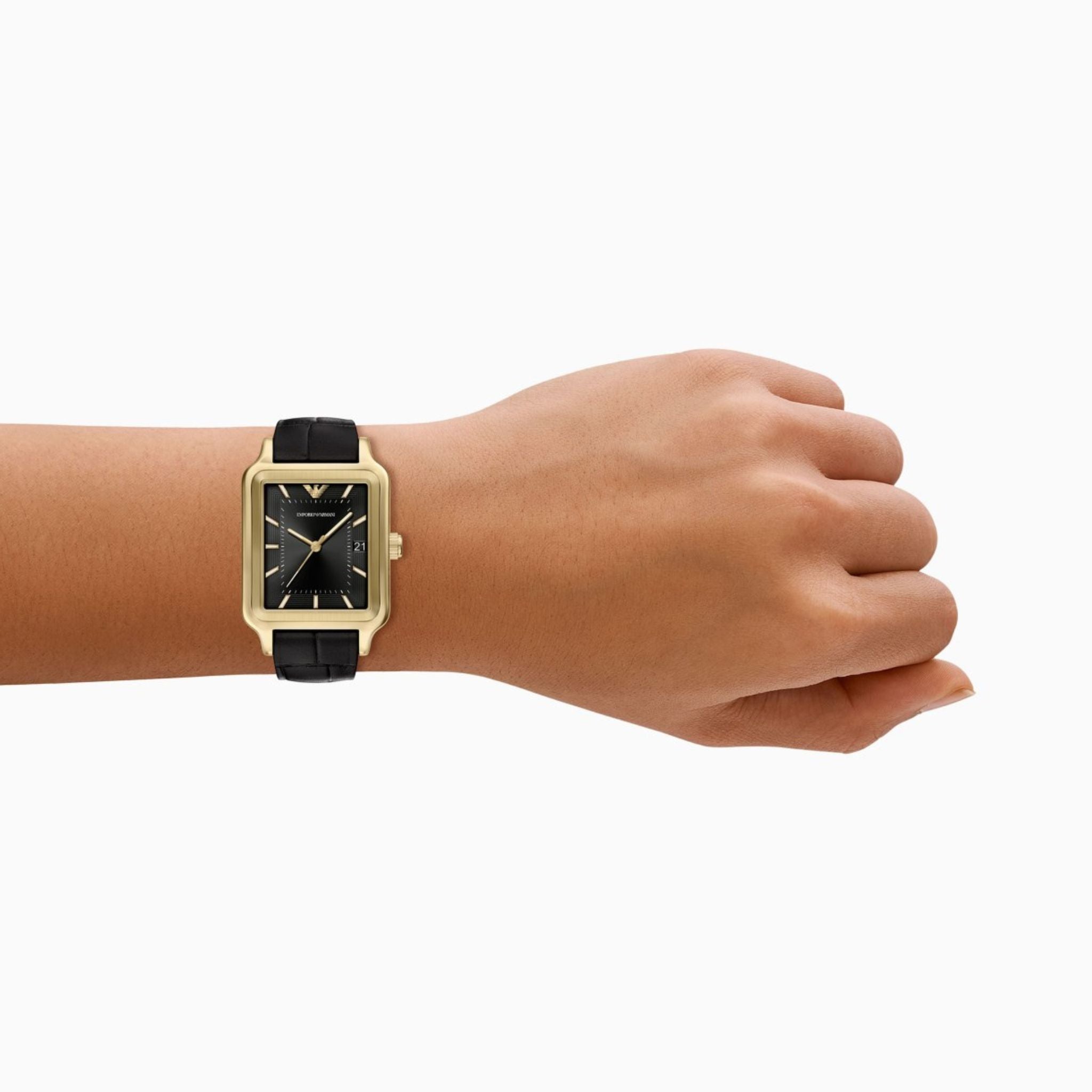 Emporio Armani Black Leather AR11757