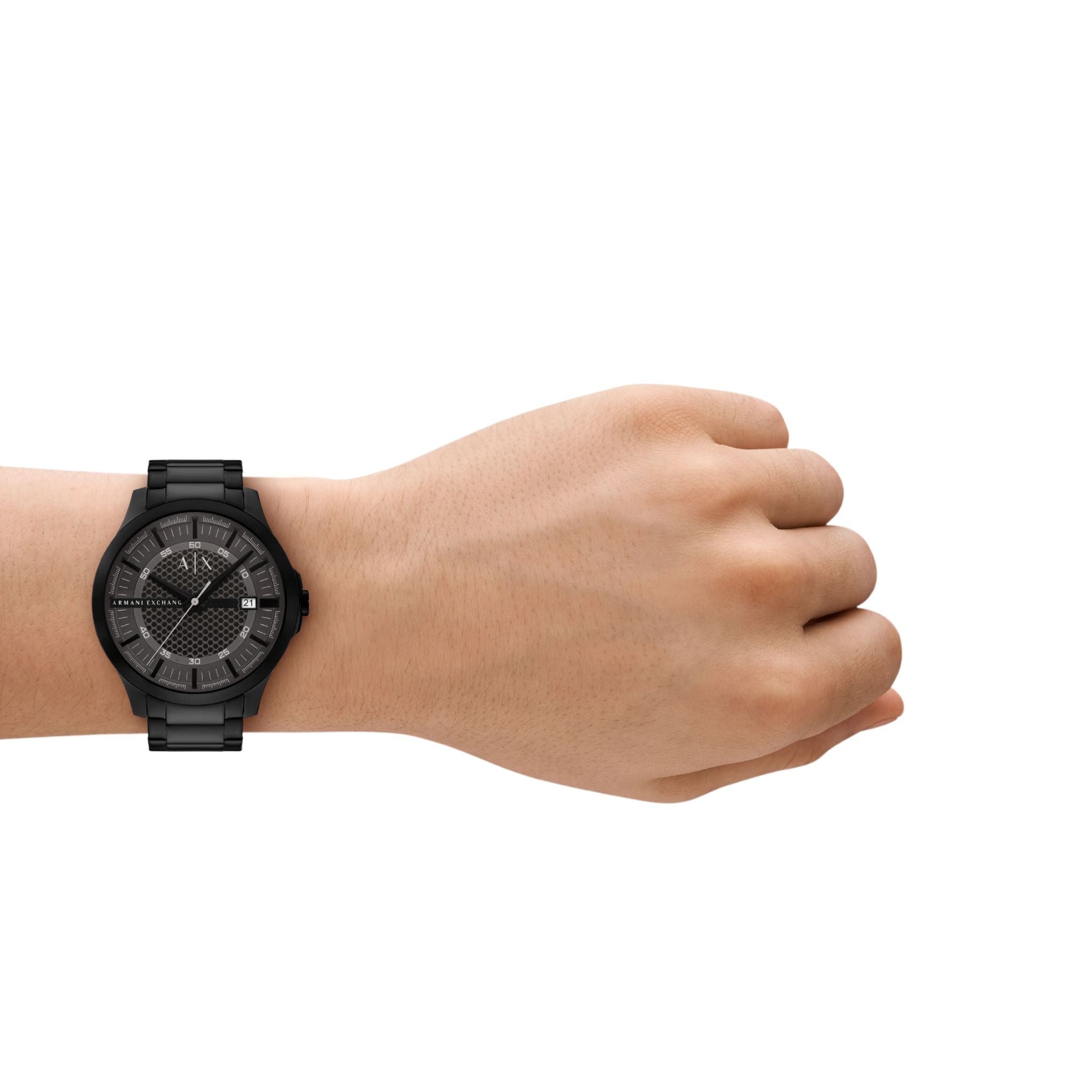 Armani Exchange Hampton Black Stainless Steel Watch AX2464
