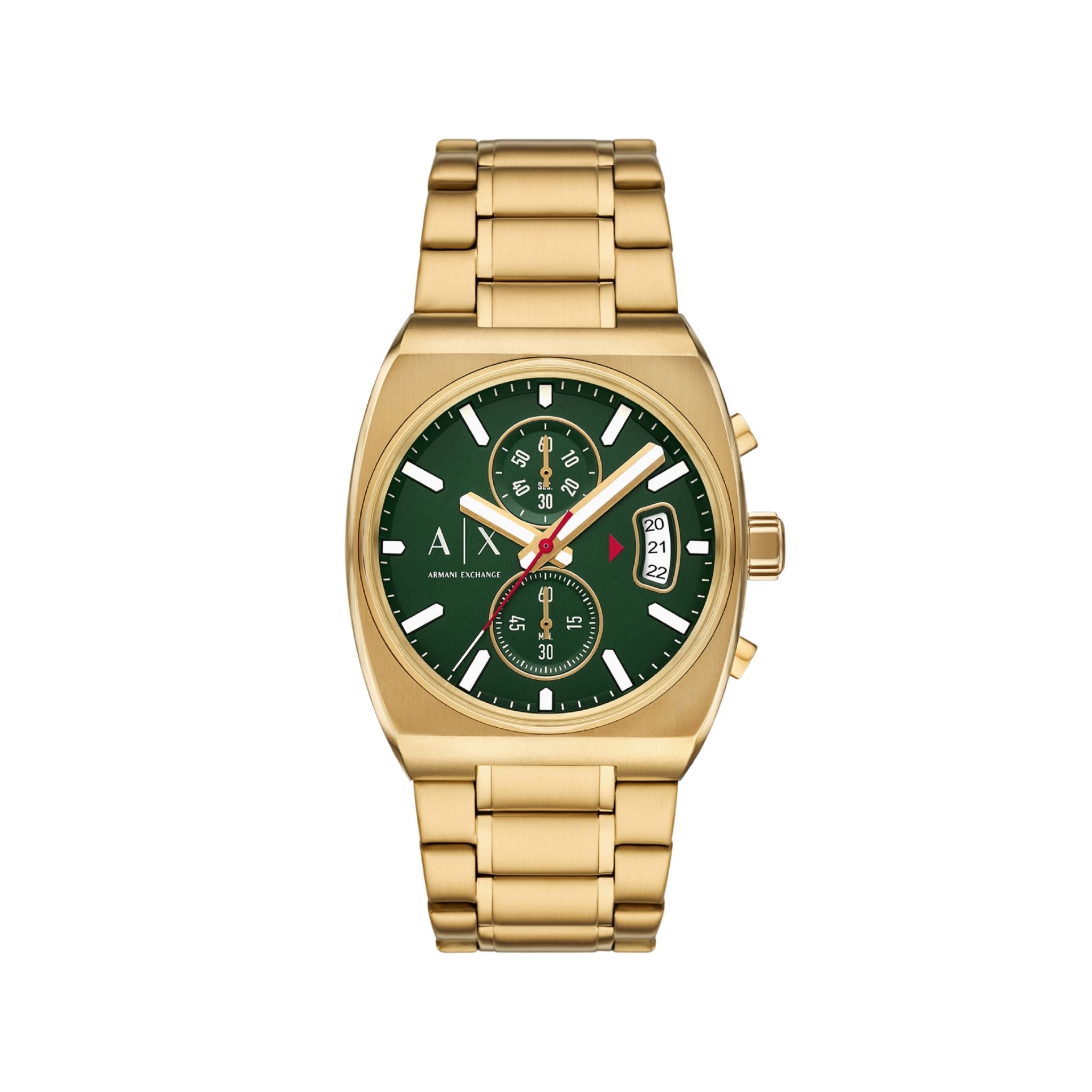 Armani Exchange Gold-Tone Green Dial Chronograph Watch AX2822