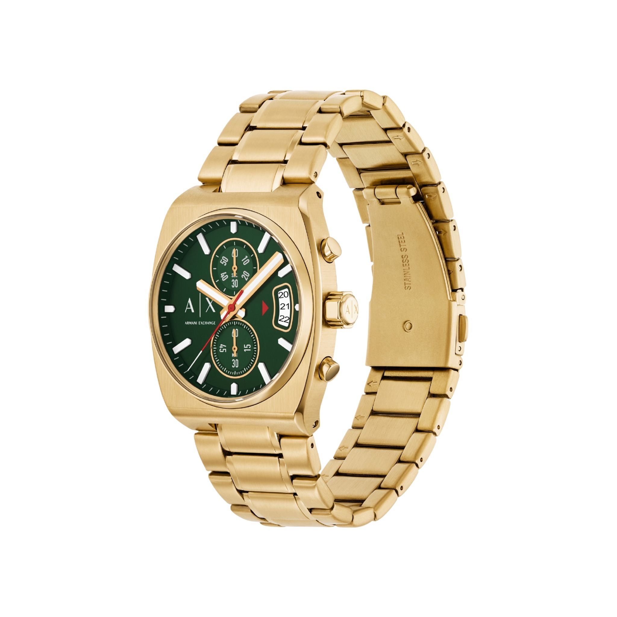 Armani Exchange Gold-Tone Green Dial Chronograph Watch AX2822