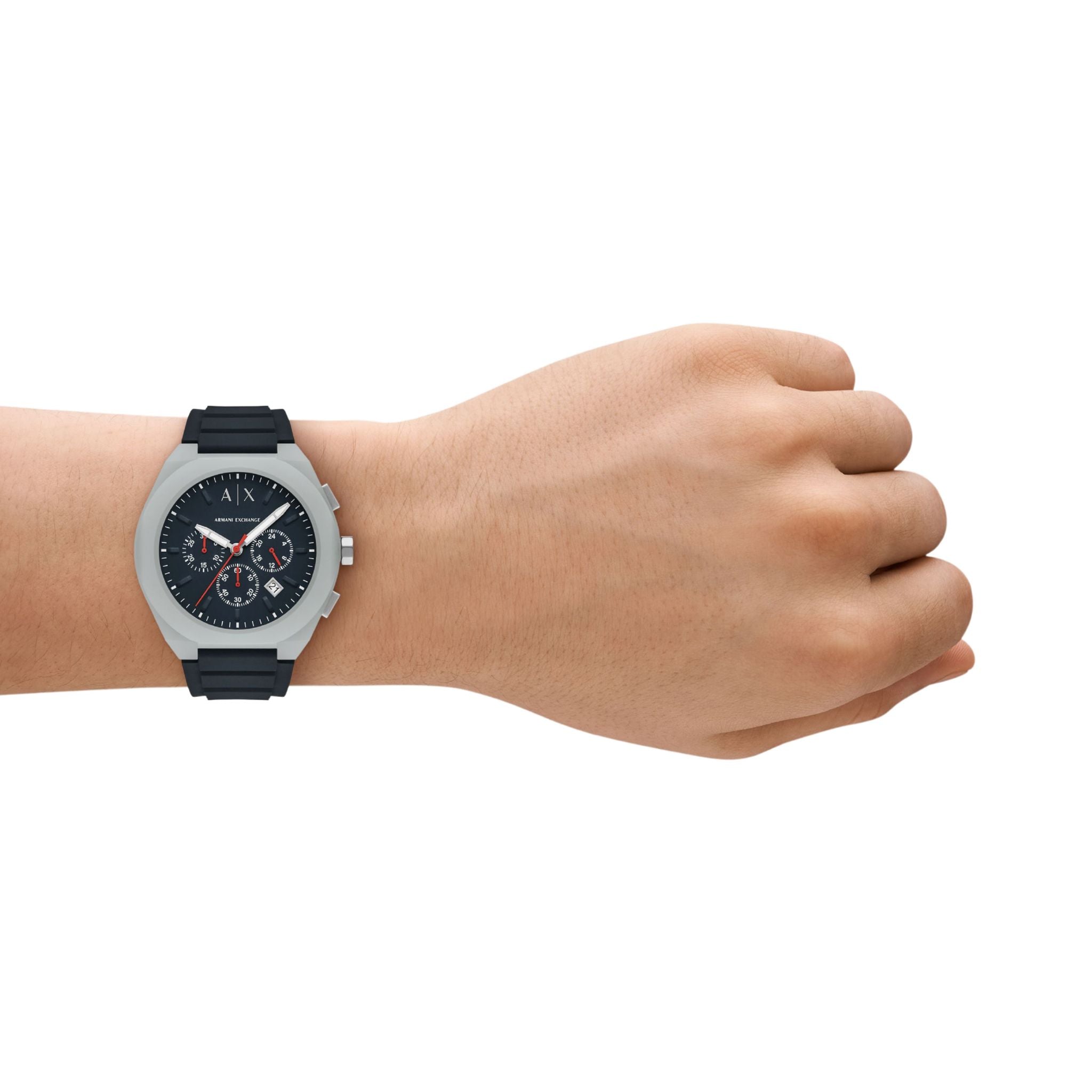Armani Exchange Sync Chronograph Grey Silicone Watch AX4172