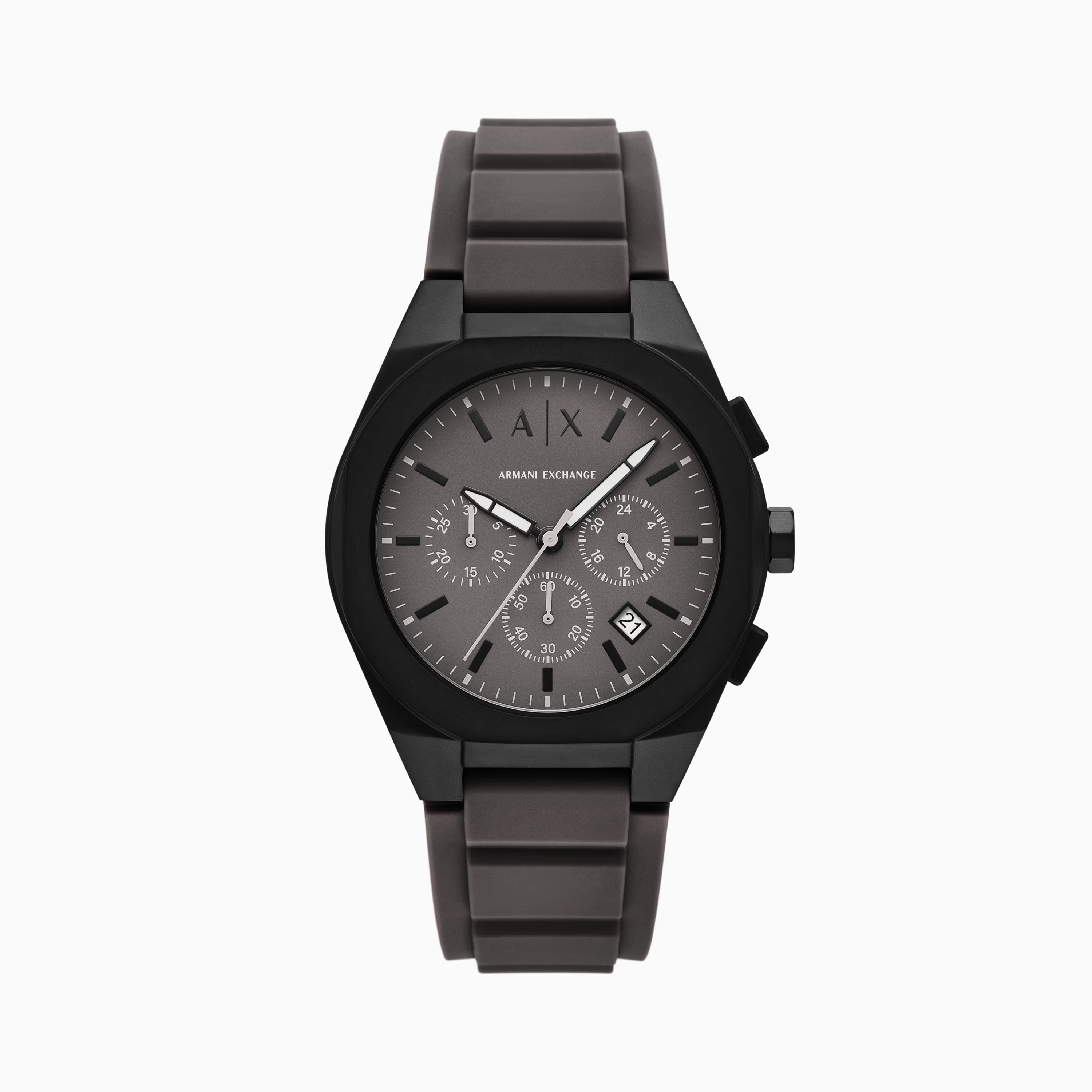 Armani Exchange AX4191 Sync Men's Black Chronograph Grey Silicone Watch