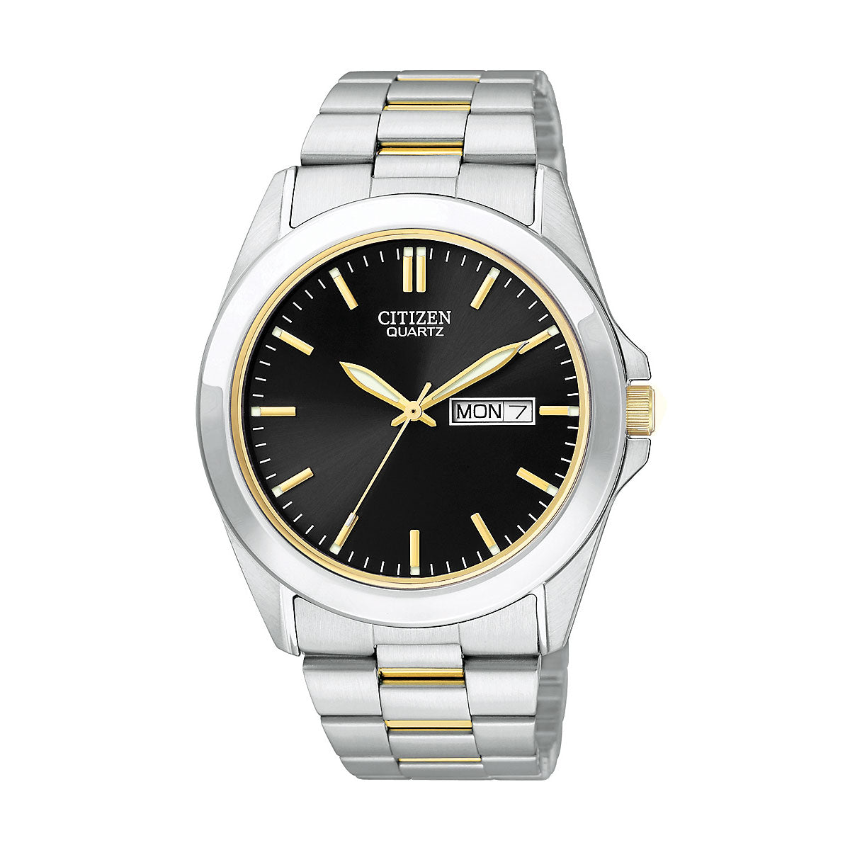 Citizen Quartz Day-Date Men's Black Dial Watch - BF0580-57L
