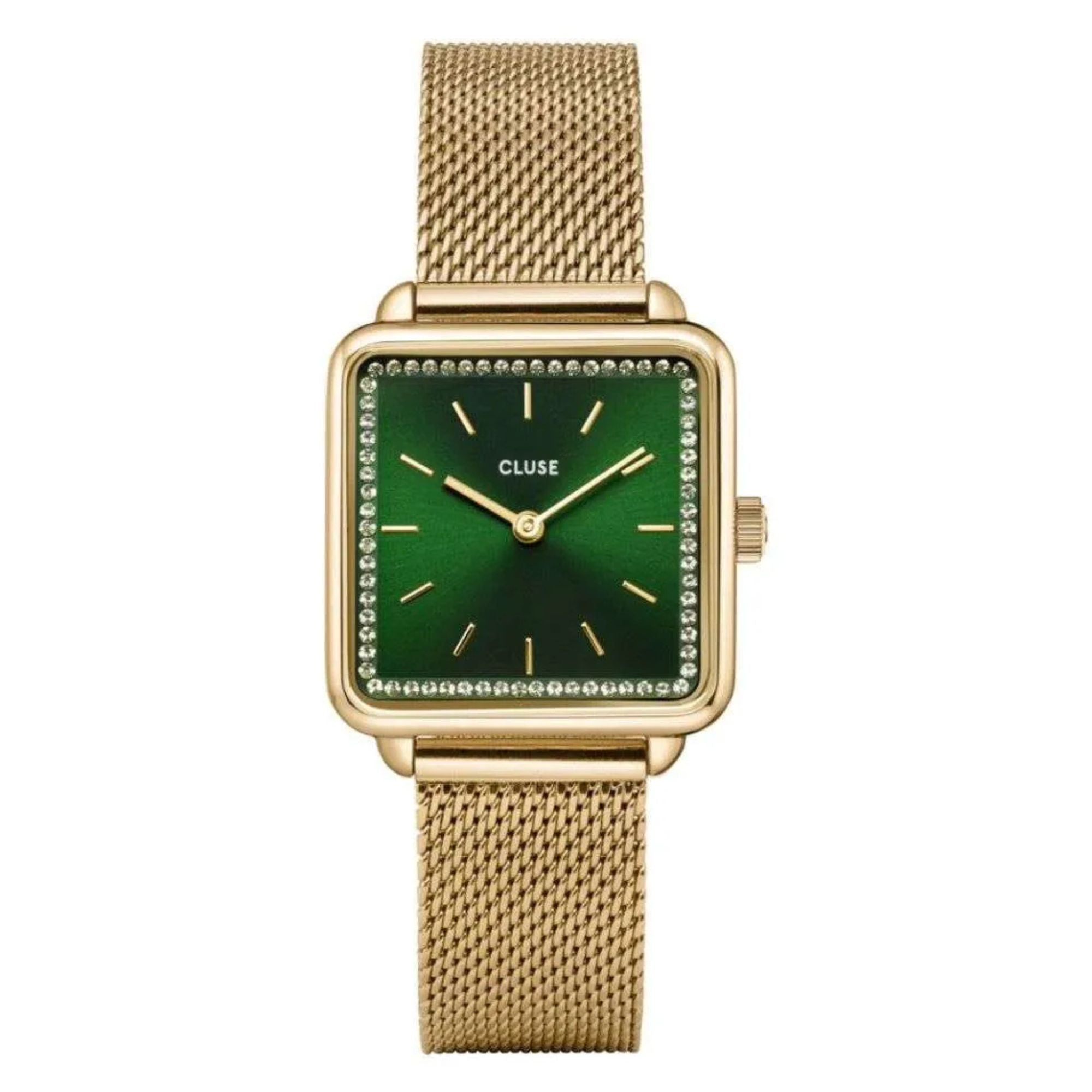 Cluse La Tétragone CW10309 Gold Green Ladies Watch