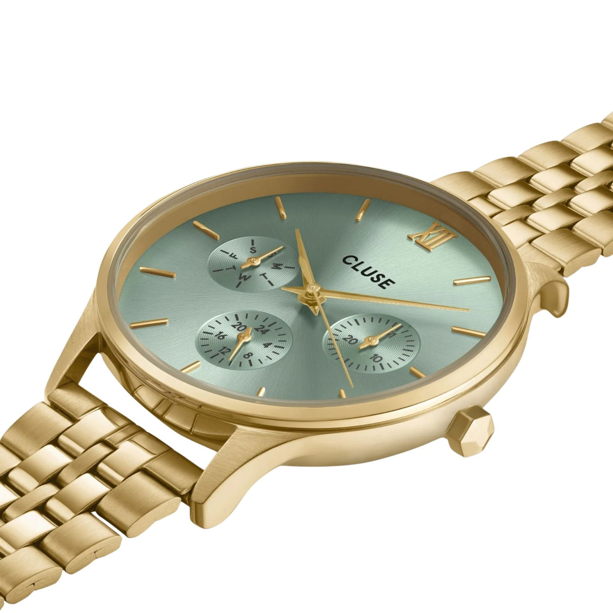Minuit Multifunction Watch Steel, Sage Green, Gold Colour CW10709