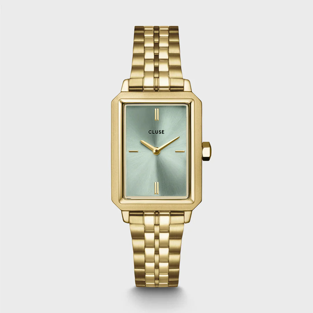 Cluse Fluette Watch Steel, Sage Green, Gold Colour - CW11514