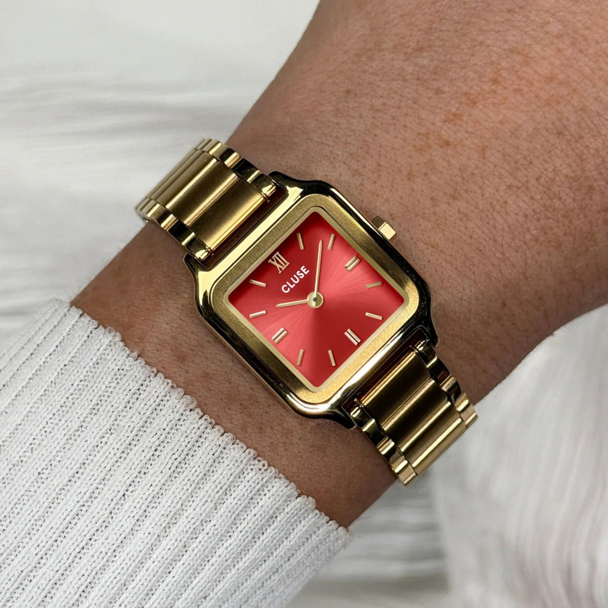 Cluse Gracieuse Petite Watch Steel, Watermelon Red, Gold Colour CW11827