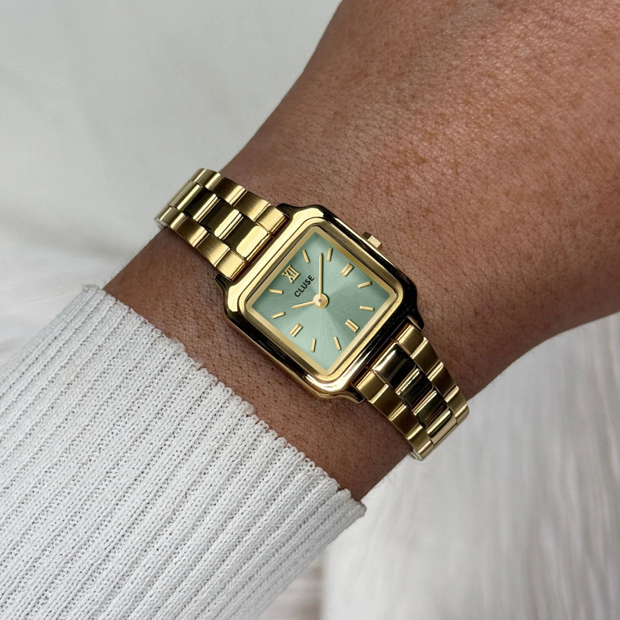 Cluse Gracieuse Mini Watch Steel, Sage Green, Gold Colour CW15505