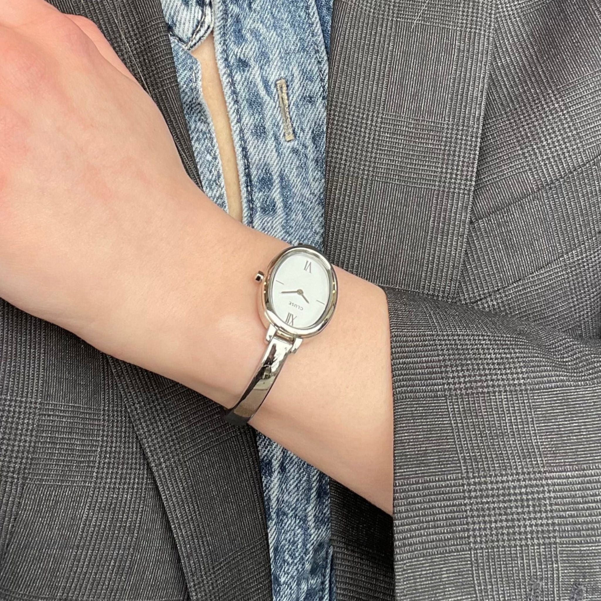 Cluse L'Ovale Watch, Silver, White Dial CW16102