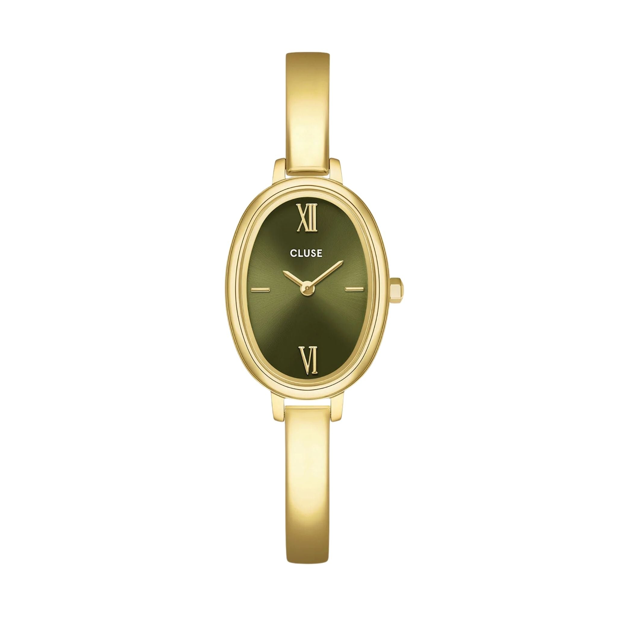 Cluse L'Ovale Watch, Gold, Olive Green Dial CW16103