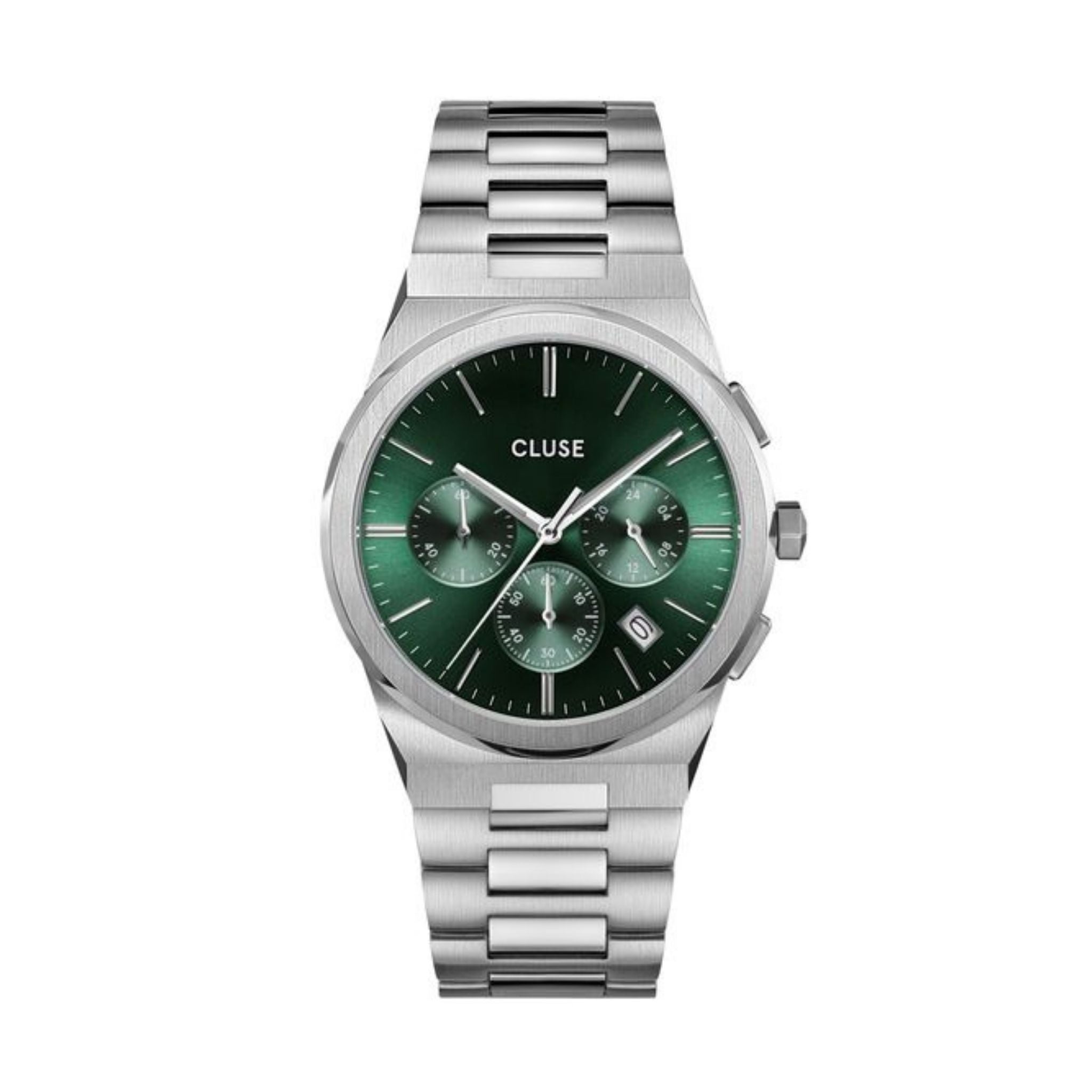 Cluse Vigoureux Chrono Steel Green Dial CW20803